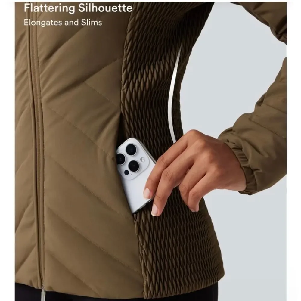 New Halara PuffFlex Removable Hood Shirred Casual Padded Jacket with Pockets - Picture 6 of 10